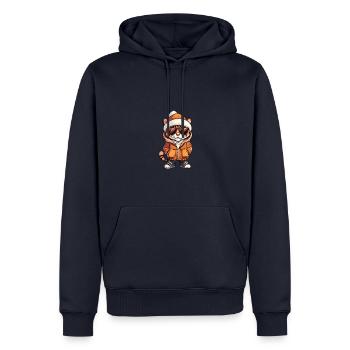 Tiger Winter - Männer Premium Bio Hoodie - Navy - Vorne - Nico (187cm)