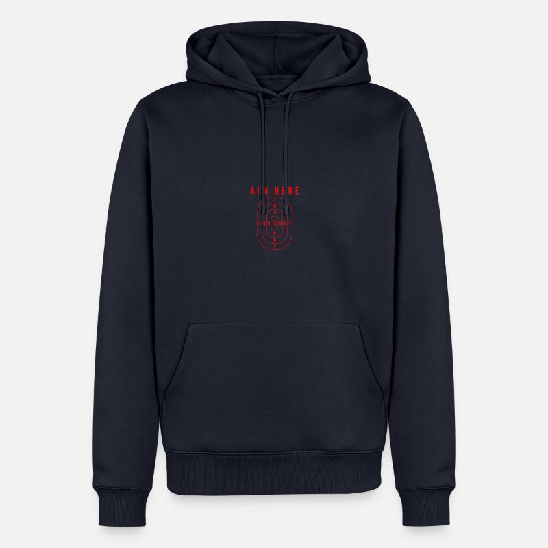 Aim Here - Shooting Range Target - Männer Premium Bio Hoodie - Navy