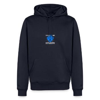 I Wear Blue For Autism Awareness - Accept - Männer Premium Bio Hoodie - Navy - Vorne - Nico (187cm)