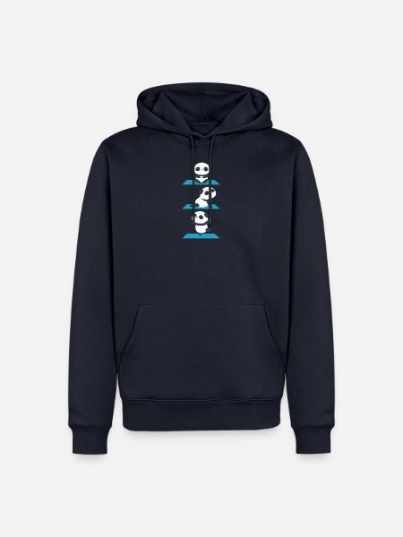 Panda Yoga Design für einen Yogi - Männer Premium Bio Hoodie - Navy