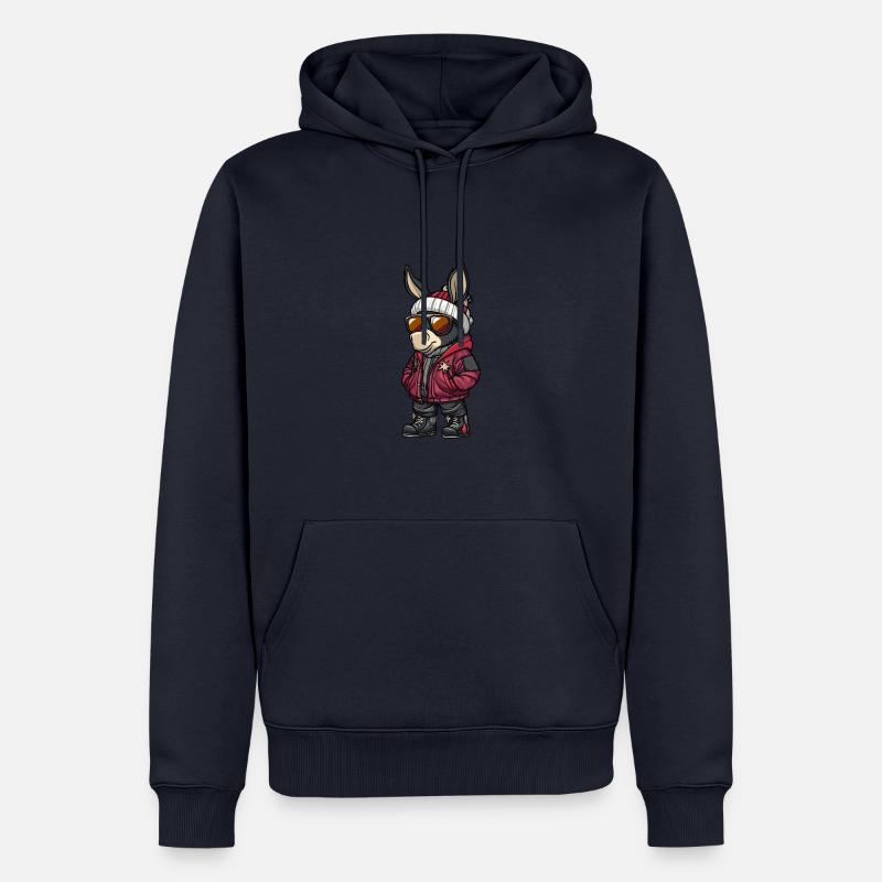 Âne Cool Bande Dessinée - Sweat à capuche Premium bio Homme - bleu marine