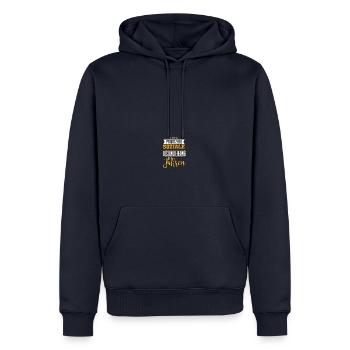 Ich praktiziere soziale Distanzierung seit Jahren - Männer Premium Bio Hoodie - Navy - Vorne - Nico (187cm)