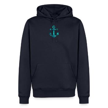 ancre - Sweat à capuche Premium bio Homme - bleu marine - Devant - Nico (187cm)