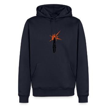 Zündkerze / spark plug (b, 2c) - Männer Premium Bio Hoodie - Navy - Vorne - Nico (187cm)
