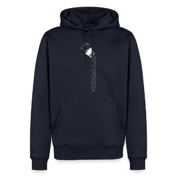 Fallendes Salz Design - Männer Premium Bio Hoodie - Navy - Vorne - Nico (187cm)