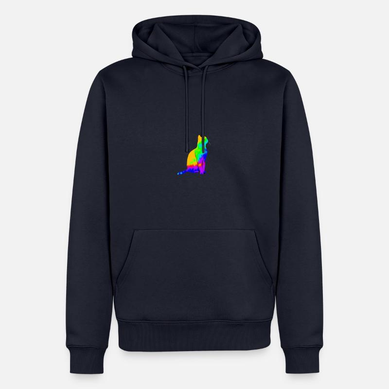Katze bunt süß niedlich Geschenkidee - Männer Premium Bio Hoodie - Navy