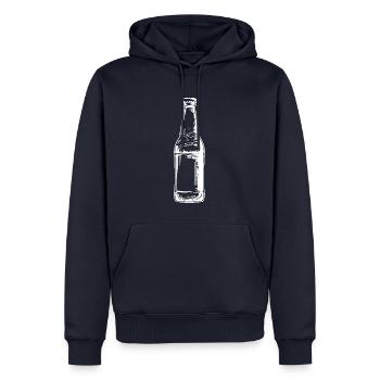 Bouteille de bière - Sweat à capuche Premium bio Homme - bleu marine - Devant - Nico (187cm)