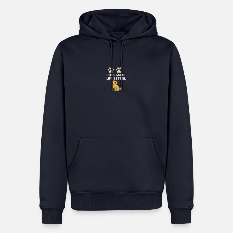 DOGS MAKE LIFE BETTER. - Männer Premium Bio Hoodie - Navy