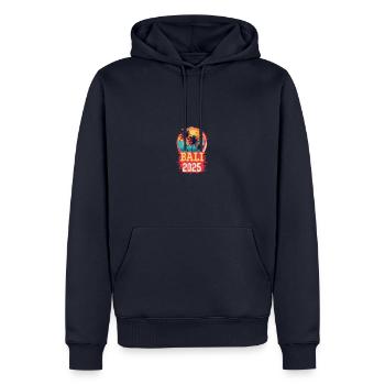 Bali 2025 Palmen - Männer Premium Bio Hoodie - Navy - Vorne - Nico (187cm)