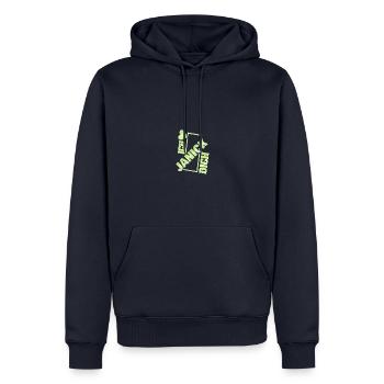 Couple Janick - Sweat à capuche Premium bio Homme - bleu marine - Devant - Nico (187cm)