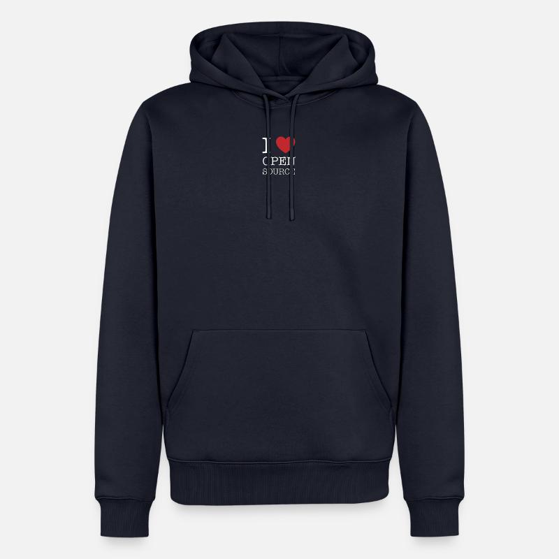 I love open source! - Männer Premium Bio Hoodie - Navy