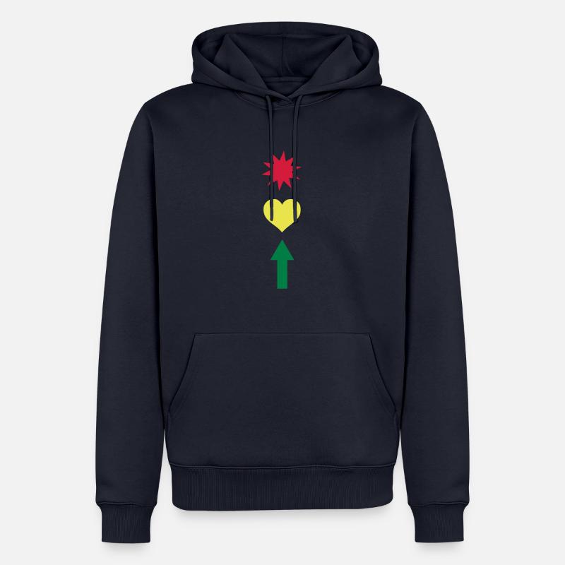 Trafic lumière Sternenherz flèche 3c - Sweat à capuche Premium bio Homme - bleu marine