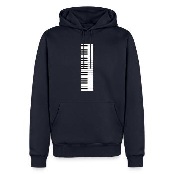 Clavier - pour les musiciens parmi vous - Sweat à capuche Premium bio Homme - bleu marine - Devant - Nico (187cm)