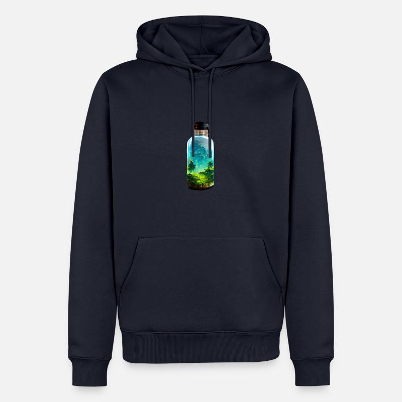 Flasche mit einem Wald - Männer Premium Bio Hoodie - Navy
