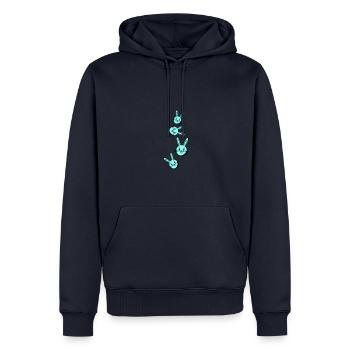 Ostern Symbol Hase - Männer Premium Bio Hoodie - Navy - Vorne - Nico (187cm)