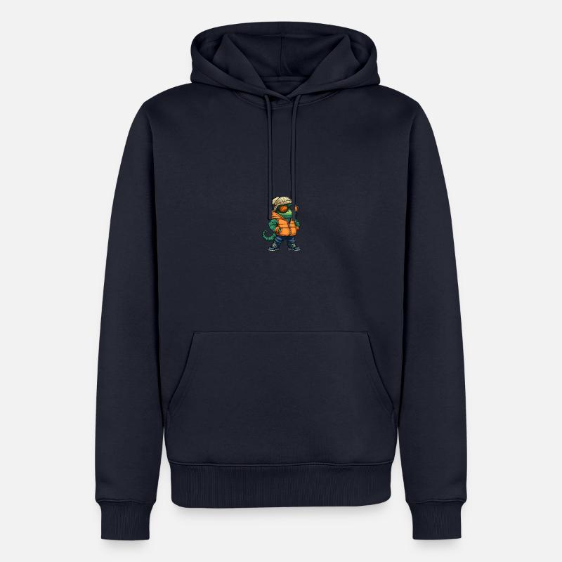 Chameleon Winter Comic - Männer Premium Bio Hoodie - Navy