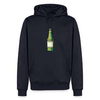 bouteille de bière icône de consommation de bière - Sweat à capuche Premium bio Homme - bleu marine - Devant - Nico (187cm)
