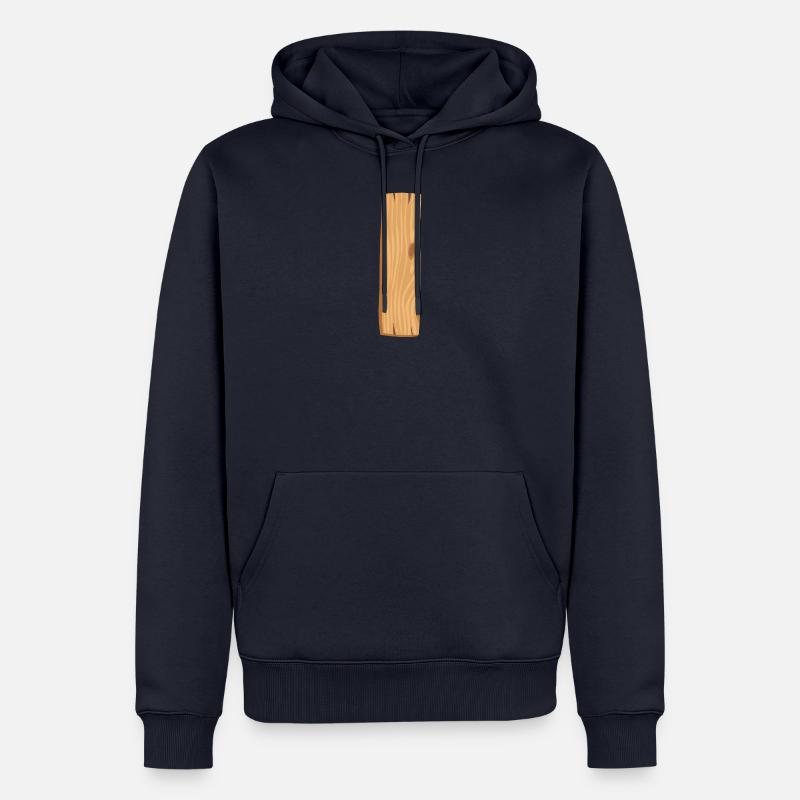 Lattes de bois bordées de brun clair - Sweat à capuche Premium bio Homme - bleu marine
