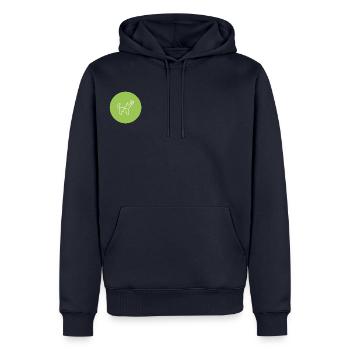 Hands4Animals Glückskind - Männer Premium Bio Hoodie - Navy - Vorne - Nico (187cm)