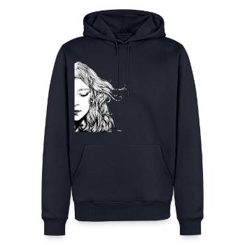 Rêveur - Sweat à capuche Premium bio Homme - bleu marine - Devant - Nico (187cm)
