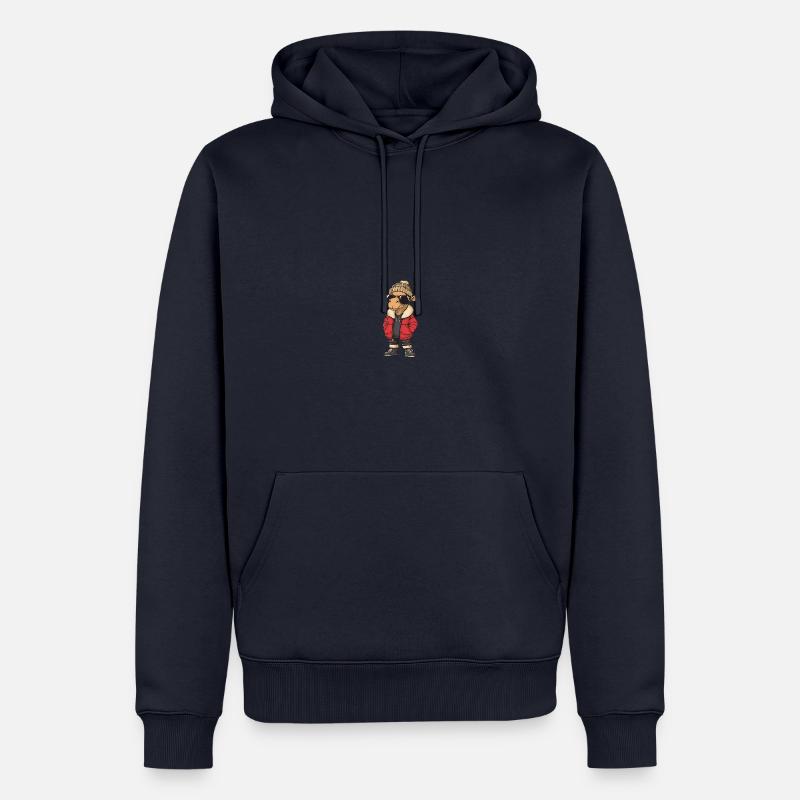 Kamel Winter Comic - Männer Premium Bio Hoodie - Navy