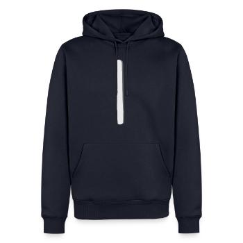 Futhark Runic Alphabet Isa - Men’s Premium Organic Hoodie - navy - Front - Nico (187cm)