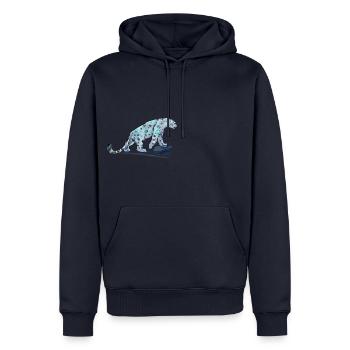 Blauer Schneeleopard - Männer Premium Bio Hoodie - Navy - Vorne - Nico (187cm)