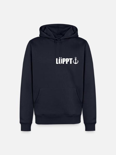 Löppt - mit Anker [white] - Männer Premium Bio Hoodie - Navy