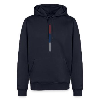 Serbien Style Streifen - Männer Premium Bio Hoodie - Navy - Vorne - Nico (187cm)