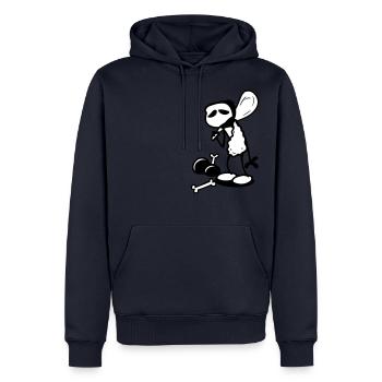Steinzeitmenschen-Willy - Männer Premium Bio Hoodie - Navy - Vorne - Nico (187cm)