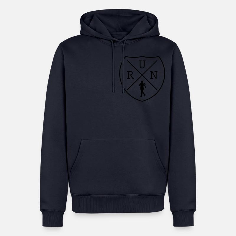 Course à pied marathon - Sweat à capuche Premium bio Homme - bleu marine