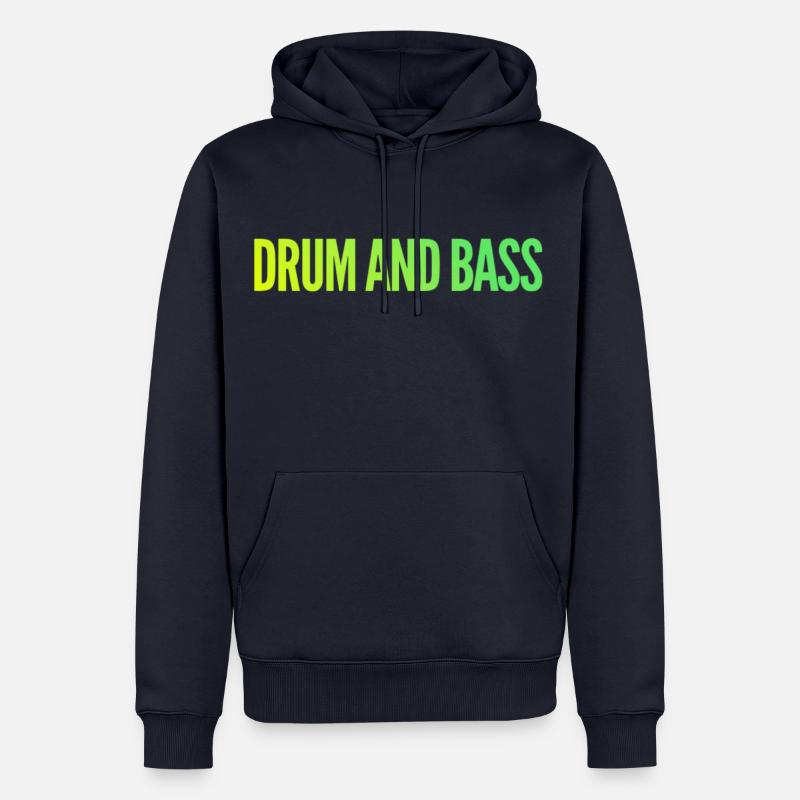 Tambour et basse verts de gradient - Sweat à capuche Premium bio Homme - bleu marine