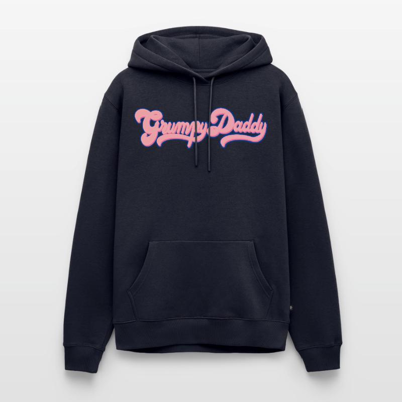 Grumpy Daddy Retro Script - Farbe "Bubble Gum" Männer Premium Bio Hoodie
