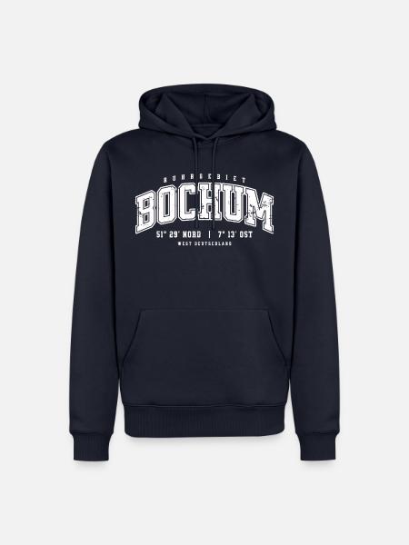 Bochum Koordinaten Design–Ruhrgebiet College Stil - Männer Premium Bio Hoodie - Navy
