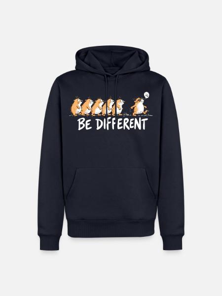 Lemminge Be Different Individualität Statement Hum - Männer Premium Bio Hoodie - Navy