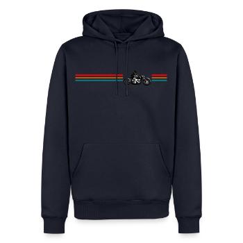 Moto Chopper - Sweat à capuche Premium bio Homme - bleu marine - Devant - Nico (187cm)