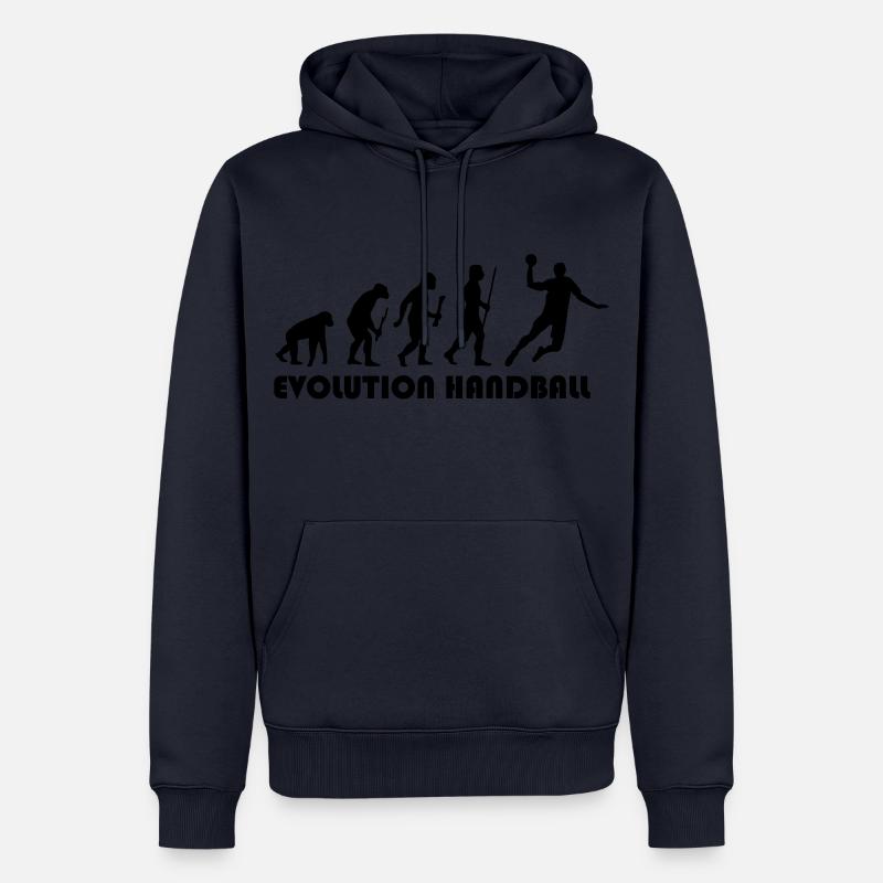 Evolution Handball - Sweat à capuche Premium bio Homme - bleu marine
