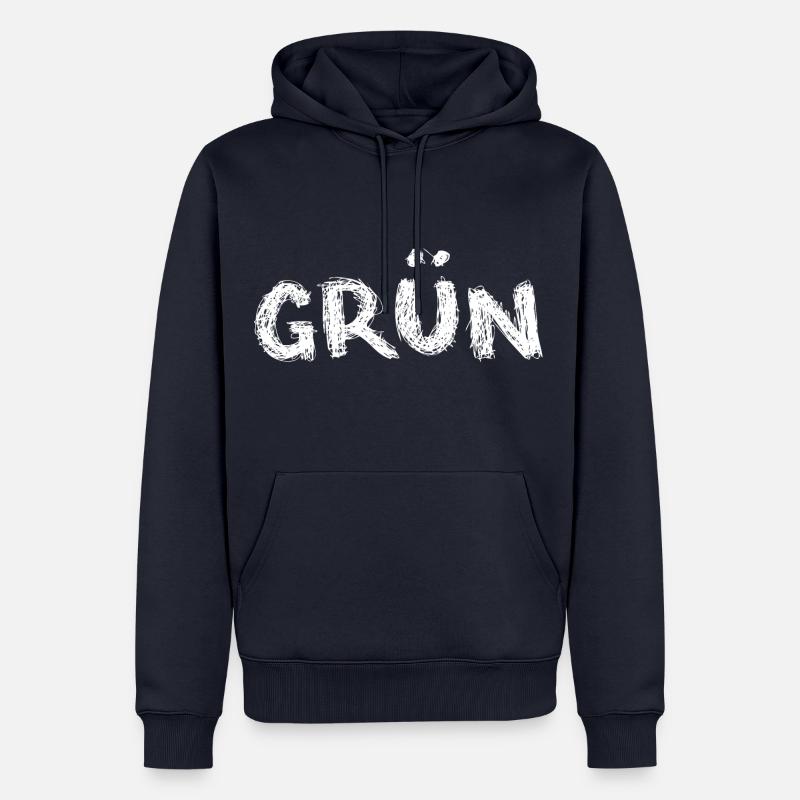 grün oder ? - Männer Premium Bio Hoodie - Navy