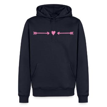 Herz Pfeil Symbole - Männer Premium Bio Hoodie - Navy - Vorne - Nico (187cm)