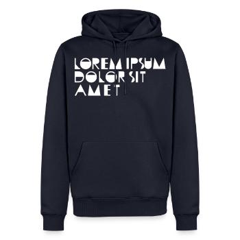 Kunst Art Text Platzhalter Latein Lorem Ipsum - Männer Premium Bio Hoodie - Navy - Vorne - Nico (187cm)