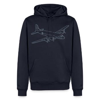 Airplane - Men’s Premium Organic Hoodie - navy - Front - Nico (187cm)