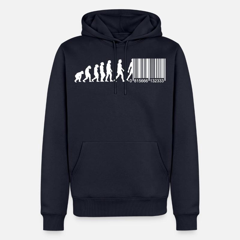 Barcode Evolution - Männer Premium Bio Hoodie - Navy