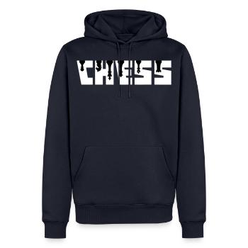 CHESS / CHESS - GAME - WITH FIGURES - Men’s Premium Organic Hoodie - navy - Front - Nico (187cm)