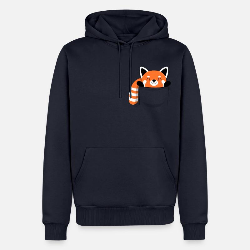 Panda roux kawaii - Sweat à capuche Premium bio Homme - bleu marine