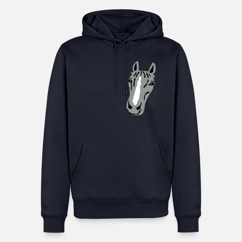 Cheval - Sweat à capuche Premium bio Homme - bleu marine