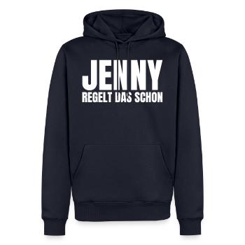 Jenny Name Lustiger Spruch Frau Frauen Damen Dame - Männer Premium Bio Hoodie - Navy - Vorne - Nico (187cm)