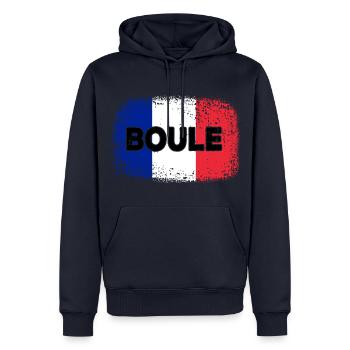 Boule Französische Fahne Pètanque Spieler - Männer Premium Bio Hoodie - Navy - Vorne - Nico (187cm)