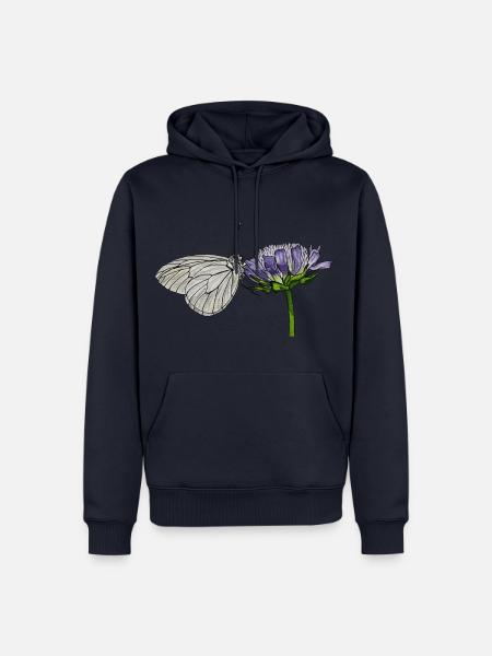 Schmetterling Blume Baum-Weißling Entomologe - Männer Premium Bio Hoodie - Navy