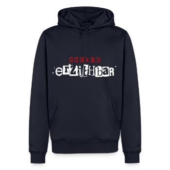 Schwer erziehbar - Männer Premium Bio Hoodie - Navy - Vorne - Nico (187cm)