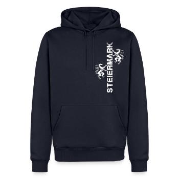 Steiermark - Männer Premium Bio Hoodie - Navy - Vorne - Nico (187cm)